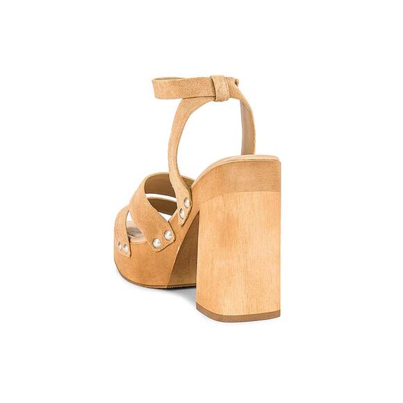 Sam Edelman Rosalind Platform BLOCK Heel Sandal Sesame Suede I0310L32 Size 10 - Picture 5 of 7